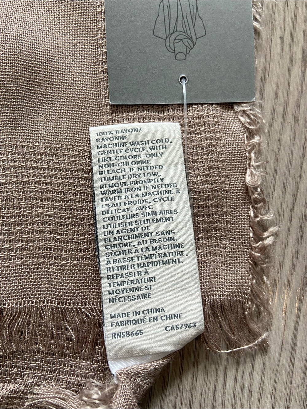 Nordstrom Rack Beige/Tan Fringed Scarf - Picture 4 of 4